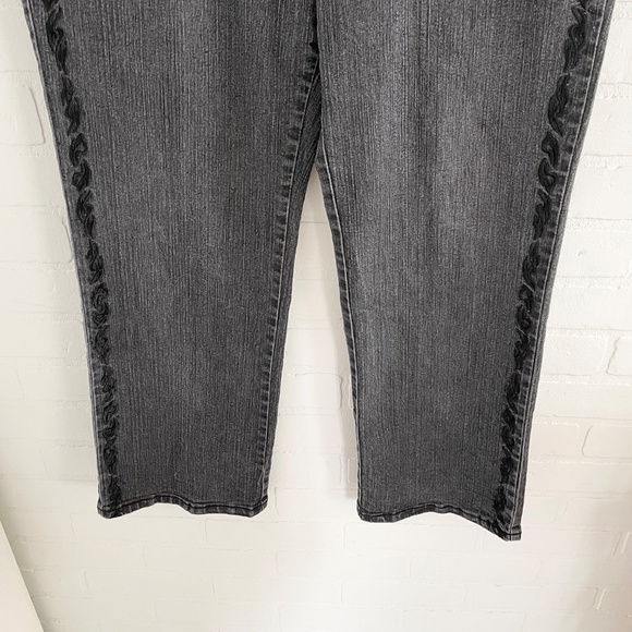 Vintage Y2K COS Jeans Black Embroidered Sparkly Fairy Whimsigoth Denim Cotton 34 - Picture 4 of 15